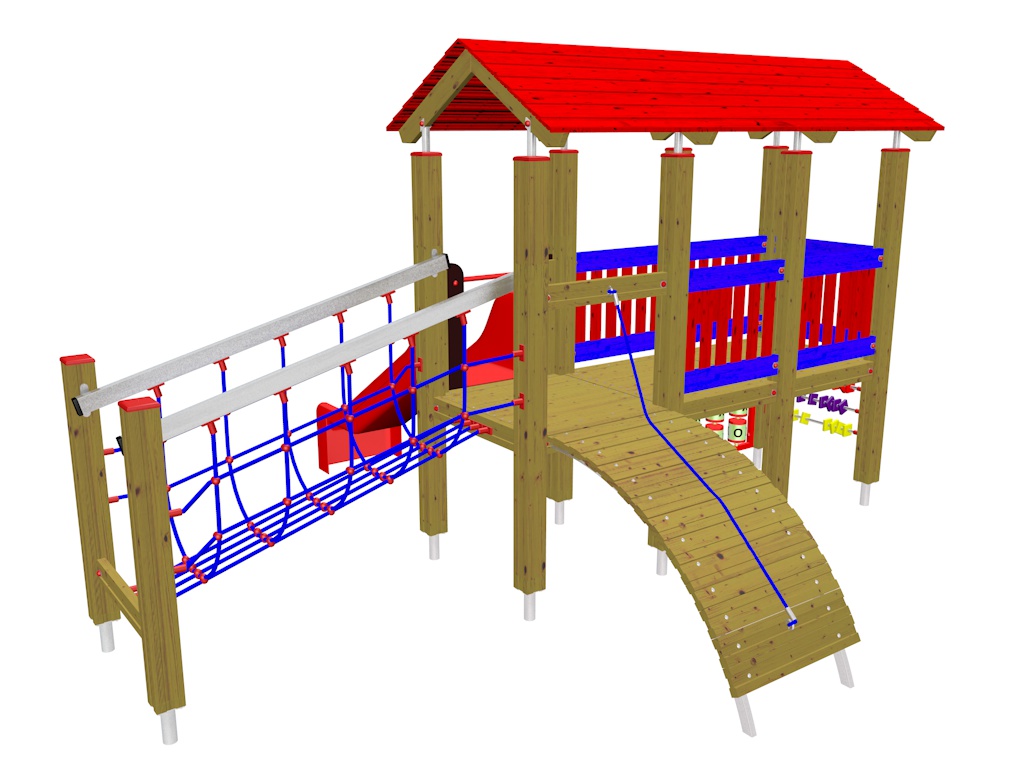 Prolézačka s lanovým můstkem  PP 008